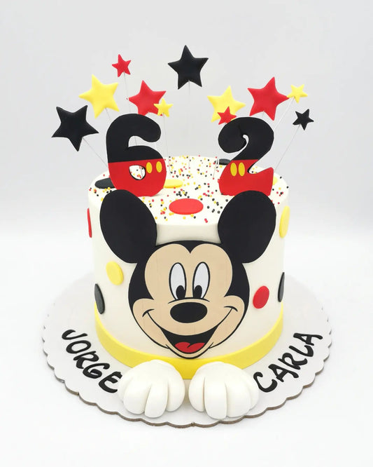 Tarta Mickey/Minnie Mouse Impresiones Comestibles